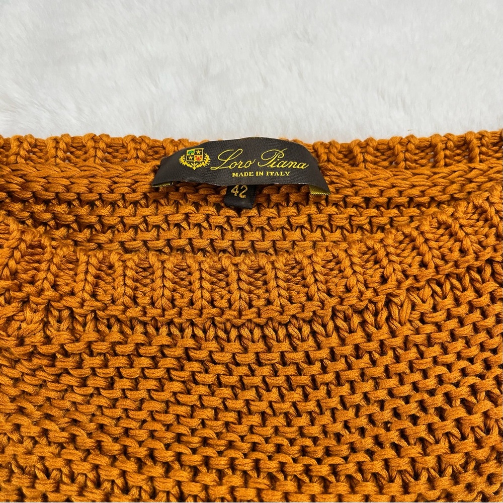 Loro Piana Silk Cotton Knit Brown Sweater Pullover 42 Italy $2295 - Picture 9 of 13